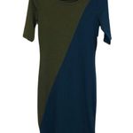 LuLaRoe  Julia Midi Dress moss Green cornflower blue dress Women’s Size XS NWT Photo 0