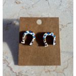 Cowgirl Set Of 3 Pairs Of Earrings: Teardrop Faux Leather & Studs With Cow Print Red Photo 6