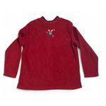 Fleece‎ Christmas Sweatshirt Santa Snowman Embroidered Holiday Pullover Red Size L Photo 2