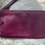 Coach  Burgundy Crossgrain Clutch Wristlet Wallet 9x5 Photo 0
