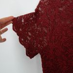 Torrid  Womens Lace High Neck Short Sleeve Bodysuit Size 2X Madder Brown Coquette Photo 5