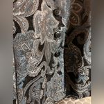 Dress Barn Brocade Black Blue Gray Paisley Blazer Plus 3X button front unlined Photo 5