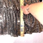 Geisha Designs Sequin One Shoulder Black Velvet Bow Mini cocktail party Dress Silver Size 14 Photo 4