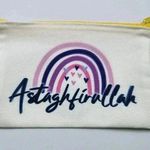 Handmade Astaghfirullah Canvas Zipper Pencil Bag Makeup Bag Pouch Bag  NWT Photo 0