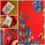 Vince Camuto RED & BLUE FLORAL PRINT ACCORDION PLEAT MIDI SKIRT (L) Photo 9