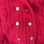 Talbots Red Cable Knit Cardigan Vest 100% wool Photo 3