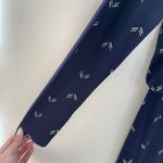 Pure Collection Navy Chevron Print Long Sleeve Jersey Slim Blouson Dress Size 8 Blue Photo 6