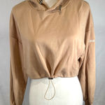 Muses Only mocha tan super soft cropped active hoodie size small Photo 0