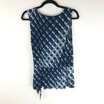 Leota Womens Helene Peplum Top Criss-Cross Scoop Neck Sleeveless Stretch Blue L Photo 1