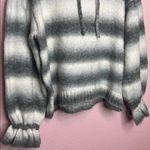 Something Navy Ombre Striped Hoodie In White/ Black. Size XS Photo 3