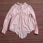 Free People PINK LACE BUTTON DOWN BLOUSE Photo 5