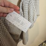 Sienna Sky  Small S Checkered Light Tan White Checkered Scoop Oversized NEW NWT Photo 5