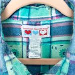 VTG American Sweetheart‎ Womens Shirt Size M Plaid Flannel Western 90s Floral Green Size M Photo 2