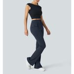 Halara  SculptKnit High Waisted Side Flap Pocket Flare Casual Cargo Pants Photo 7