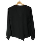 ZARA  Black Chiffon V-Neck Long Sleeve Blouse S Photo 1