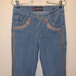 Sherry Goity western light denim embroidered bell bottom flare jeans Blue Size undefined Photo 1