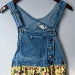 Bonjour Vtg 90s  Floral Denim Overalls Dress Size Small ! Photo 1