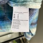 American Eagle  Cropped Plaid Flannel Button Down Shirt Photo 3