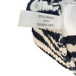 Madewell  Ribbed Half-Zip Sweater in Stripe‎ Ivory White Navy Blue Size XXL Photo 13