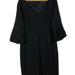 White House | Black Market WHBM Black Body Perfecting Lantern Sleeve Sheath Dress Photo 3