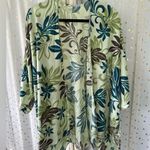 Maia Creations Hawaiian Tropical Floral Print Open Kimono Cover Up One Size Plus Green Photo 3