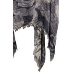 Cezon OSFM Reversible Shawl Charcoal Gray Floral Fringed Photo 6