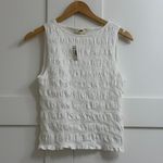 Madewell  Smocked Boatneck Tank in White, Size Small Photo 6