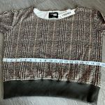 L'Agence L’Agence Kimora Sweatshirt Womens Small Off The Shoulder Brown Plaid Photo 6