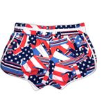 Fabletics  Tyson Track Shorts Womens XS Patchwork Pride Red White Blue Zip Pocket Photo 9