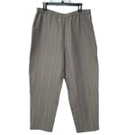 Eileen Fisher NWT Silk Linen Blend Pants in Taupe Elastic Waist Wide Legs Size L Photo 8
