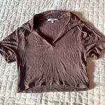 Antistar Brown Collared Crop Top Size Small Photo 0