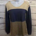 Poof! POOF long sleeve blue ivory crochet lace back‎ Photo 0