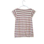 Madewell Striped Short Cap Sleeve Knit Casual Blouse Beige Red Size Small Photo 1