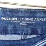 Chico's Size 14 Pull On Jegging Ankle Blue Leopard Print Jeans Photo 3