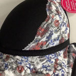 Massam Black & White Size Large. Floral Lace Underwire Bra Made in Brazil. New. Photo 1