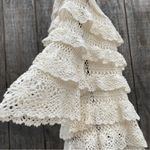 Denim 24/7 Cream Tier Crochet Tunic Top Size Medium White Photo 5
