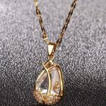 18K Gold Plated Crystal Flower Pendant Necklace for Women Photo 0