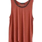 Rose + Olive coral colored sleeveless tank top super soft w/beaded neck Photo 0