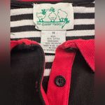 Quacker Factory  Womens Polo 1X Plus Lobster Black Red Button Up Top Short Sleeve Photo 2