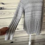 Athleta Borealis Grey Textured Cable Knit Wool Blend Sweater Photo 3