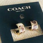 Coach  Snake Skin 3/4 Hoop Earrings NWT​ Photo 0