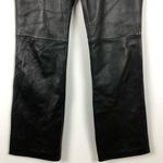 Vintage Context 100% Leather High Waisted Boot Cut Black Minimalist Pants 6P Photo 6