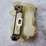 Easter Bunny Jewelry Pin Brooch Painted Vintage Flowers Bow Distressed Photo 9