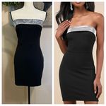 NWT Lulus Unbelievable Sparkle Black Rhinestone Strapless Mini Dress Size L Photo 1