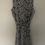 Gap  Flowy Floral Mini Dress with Waist Tie Blue & Black Photo 4
