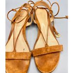 Gianvito Rossi  Suede Lace Up Flat Sandals Tan Brown Women's Size 38.5 Photo 1
