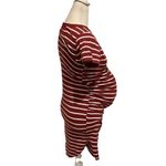 Heart & Hips Maternity  Burgundy and White Short Sleeve Striped Dress Size M Photo 2