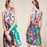 Anthropologie Dinah Collared Halter Mixed Media Print Retro Tunic Dress size 0 Photo 1