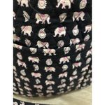 Vera Bradley Villager Tote Bag Pink Elephants Retired Black Quilted RARE 2007 Photo 2