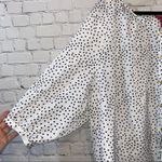 Sunny Leigh  White & Black Polka Dot Button Down Flowy Blouse Photo 1
